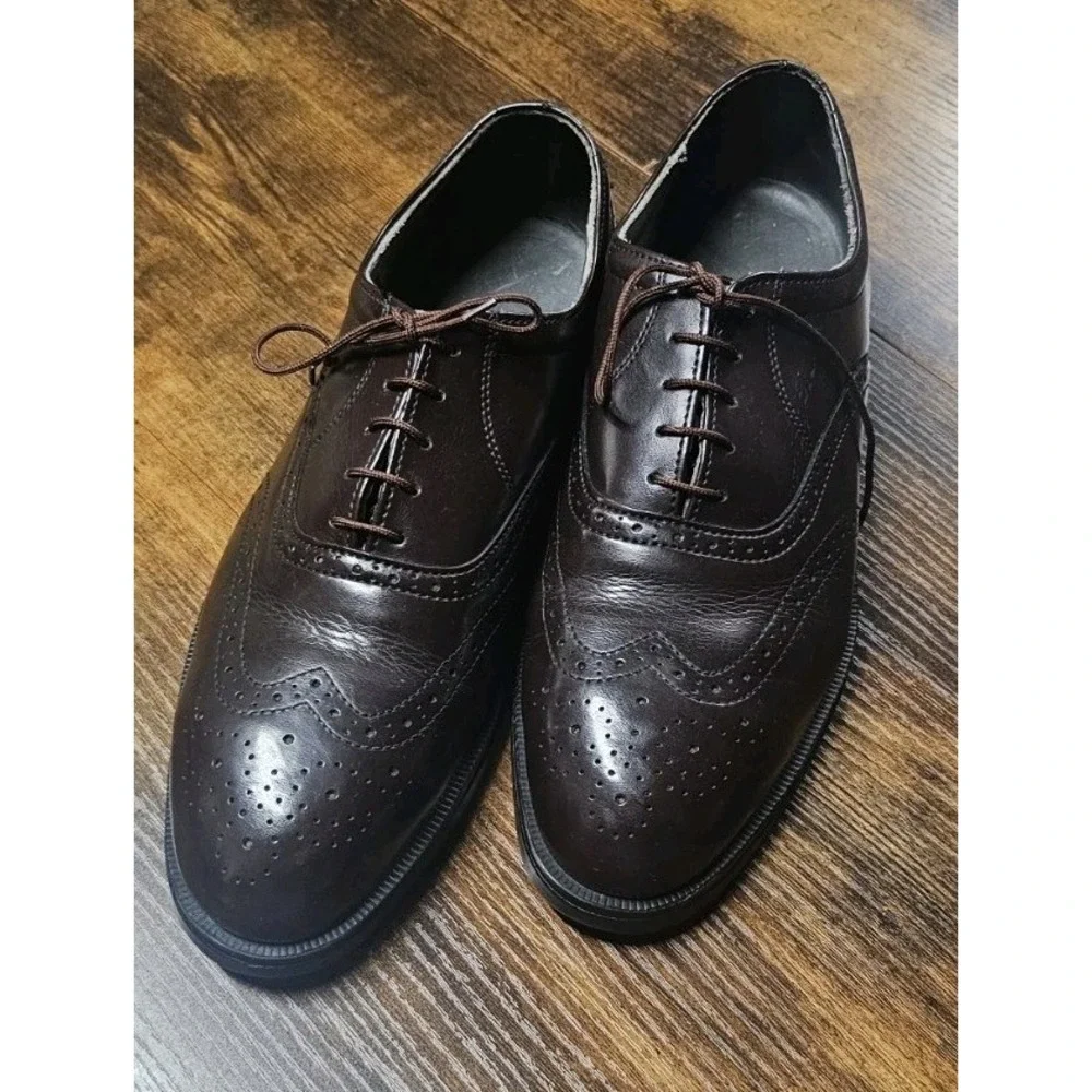 RED WING SHOES Men's Dark Brown Wingtip Dress Shoes, Size 10 D Men's Work Shoes